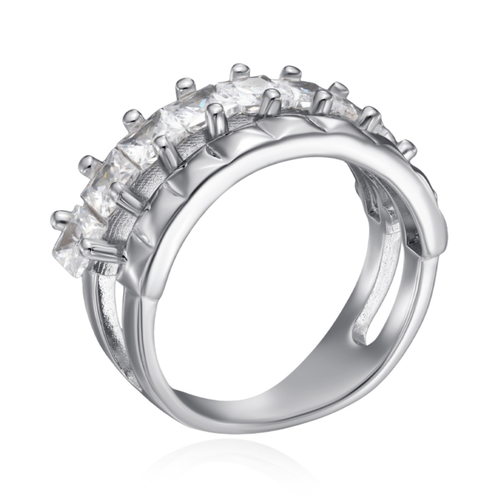 Срібна каблучка з фіанітами. Артикул TA08266-R/12/1