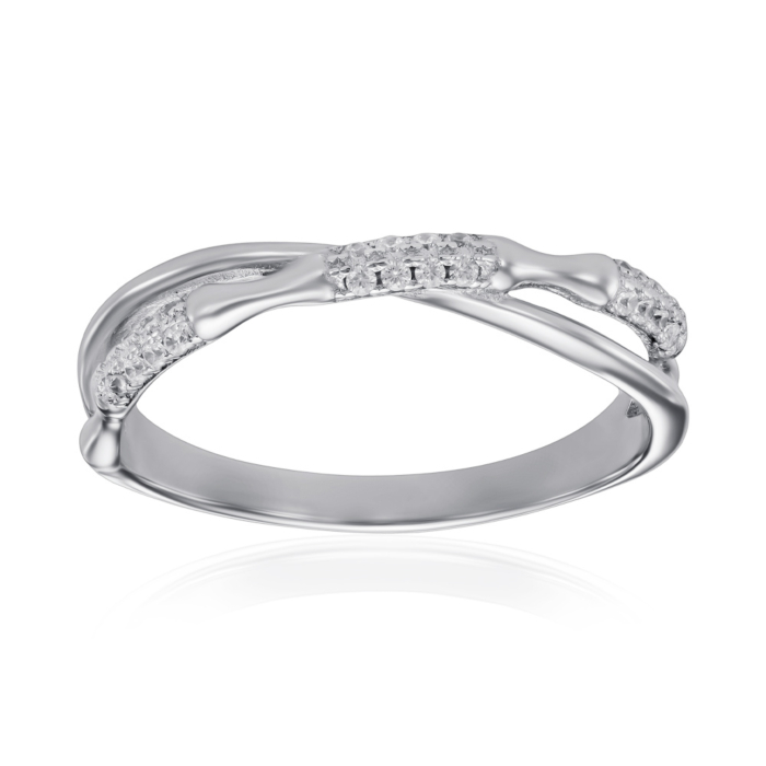 Серебряное кольцо с фианитами. Артикул TA08497-R/12/1