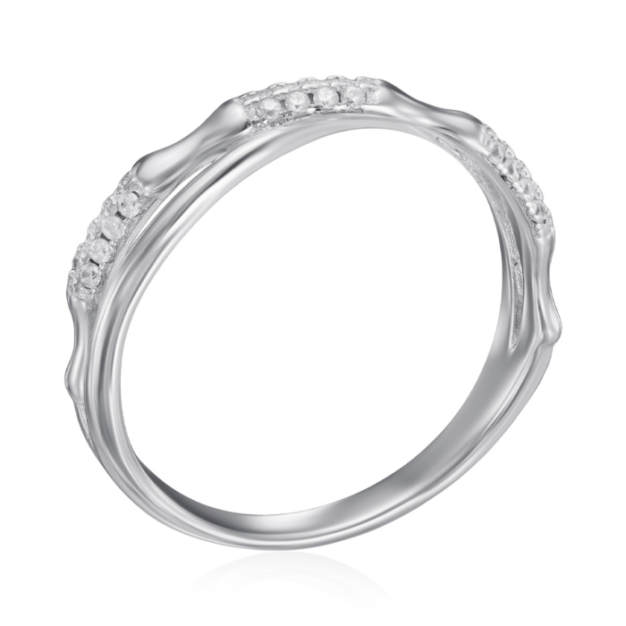Серебряное кольцо с фианитами. Артикул TA08497-R/12/1