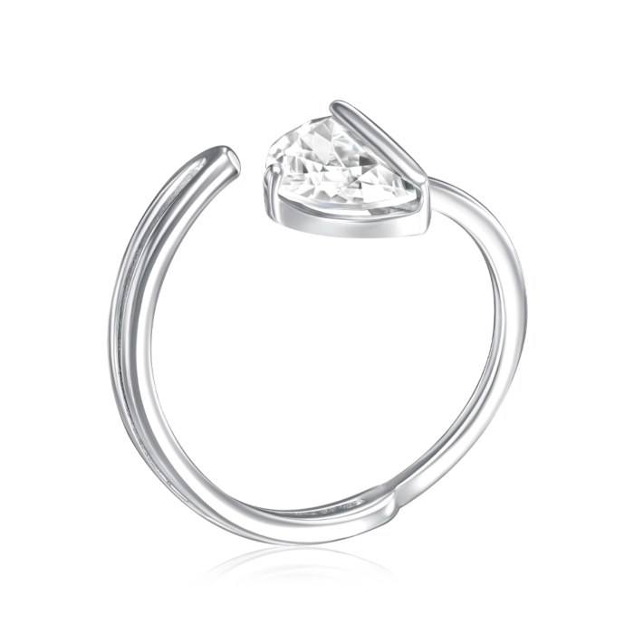 Срібна каблучка з фіанітом. Артикул TA08970-R/12/1