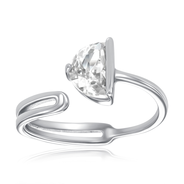 Срібна каблучка з фіанітом. Артикул TA08970-R/12/1