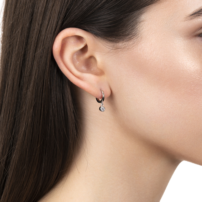 Серебряные серьги с фианитом. Артикул TB04273-E/12/1