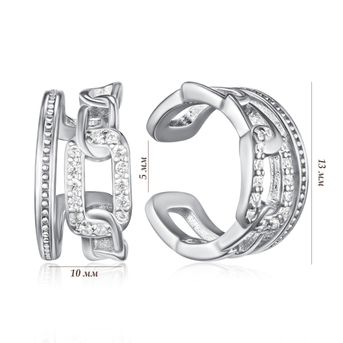 Срібні сережки з фіанітами. Артикул TB07987-E/12/1