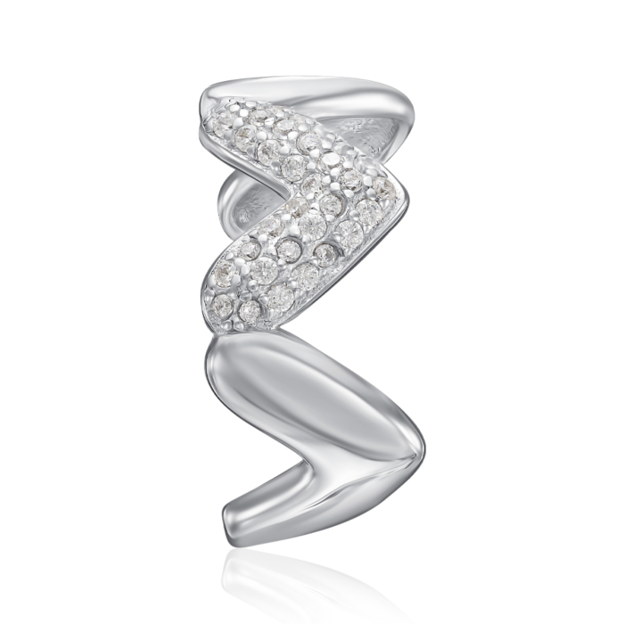 Срібна сережка-кафа з фіанітами. Артикул TB08000-E/12/1