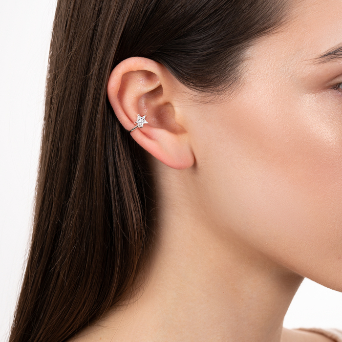 Срібні кафи з фіанітом. Артикул TB09904-E/12/1