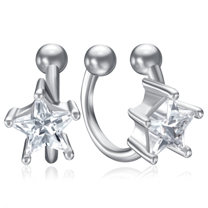 Срібні кафи з фіанітом. Артикул TB09904-E/12/1