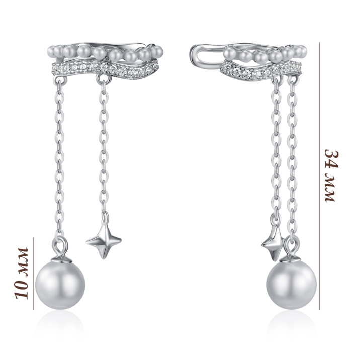 Срібні сережки з фіанітами. Артикул TB09918-E/12/21125