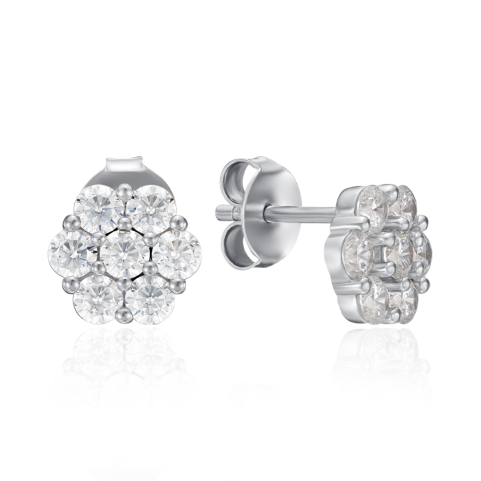 Срібні сережки з фіанітами. Артикул TE-1526-S-E/12/1