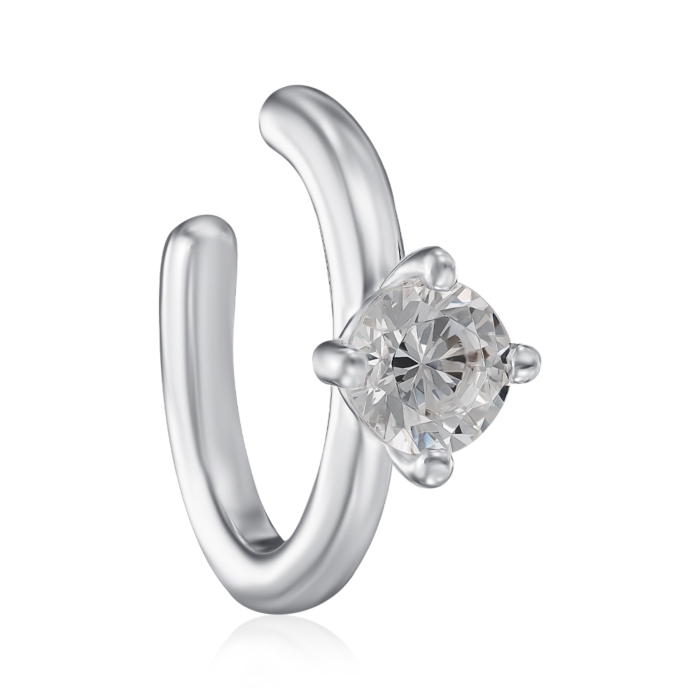 Серебряная серьга-каффа с фианитом. Артикул TE-1585-S-E/12/1