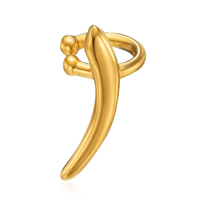 Срібна сережка-кафа. Артикул TE-1613-GOLD-E/20