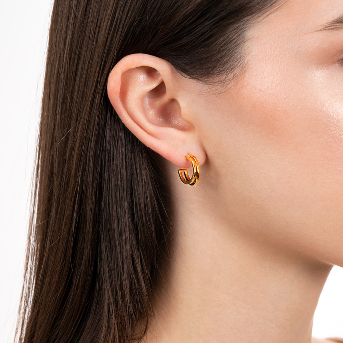 Срібні сережки. Артикул TE-1982-GOLD-E/20