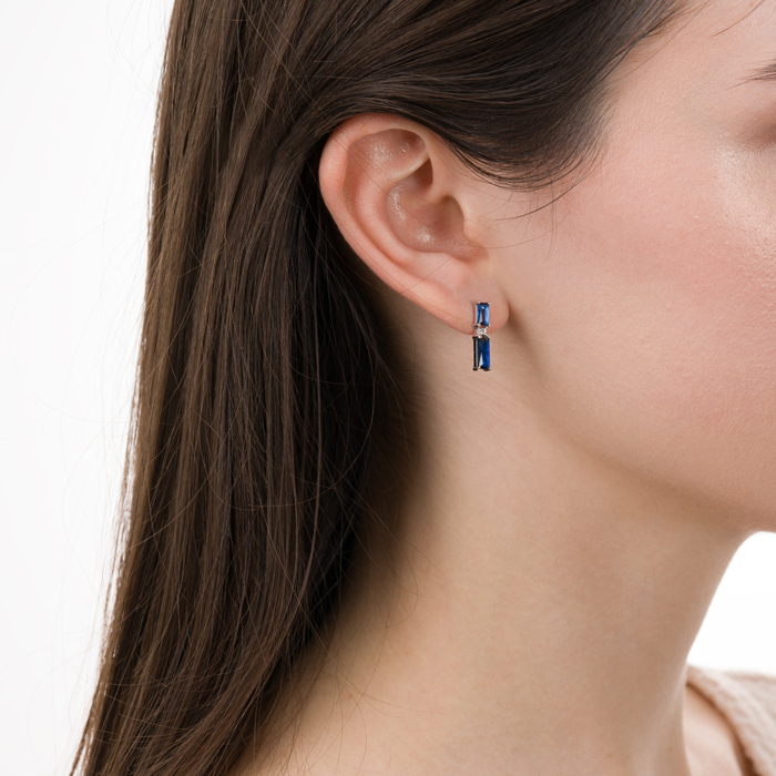 Срібні сережки з фіанітами. Артикул TE-2103-S-E/12/1511