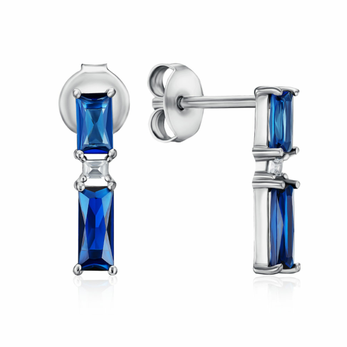 Срібні сережки з фіанітами. Артикул TE-2103-S-E/12/1511