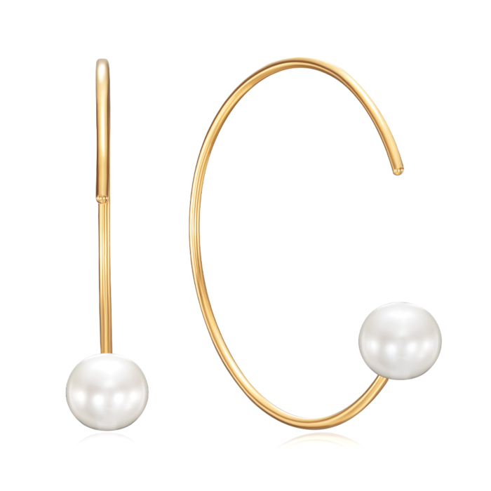 Серебряные серьги с жемчугом. Артикул TE-537-GOLD-E/20/2503