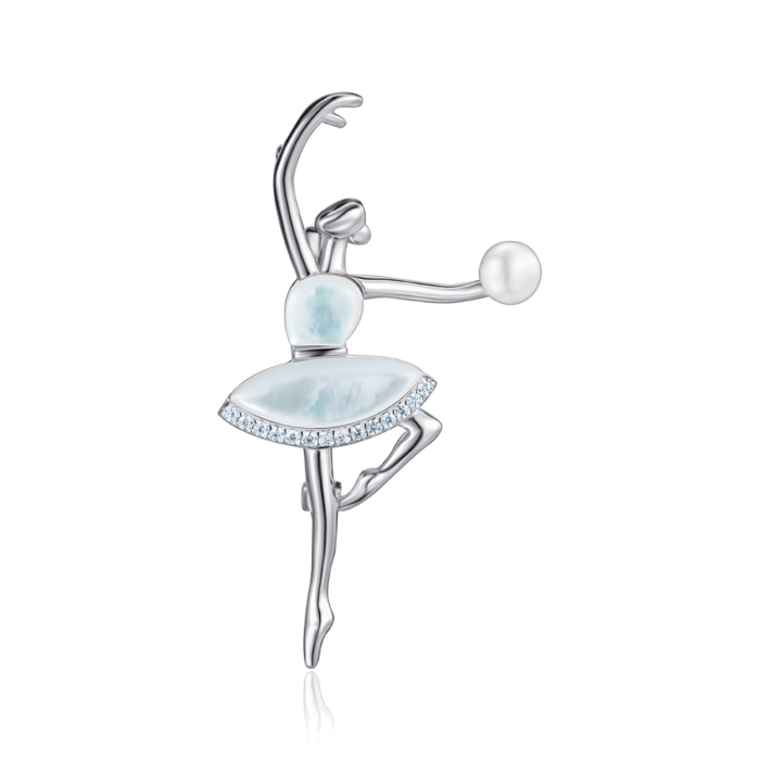 Серебряная брошка. Артикул TH00082-SH/12/21157