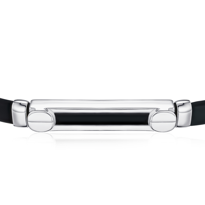 Серебряный браслет с каучуком 90203/12/1