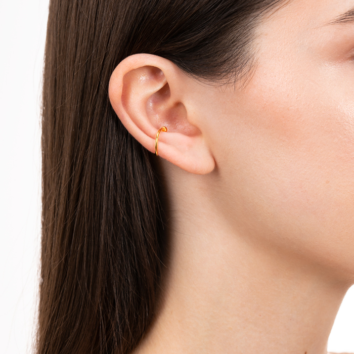 Срібна сережка-пірсинг. Артикул TLN-005-GOLD-PI/20