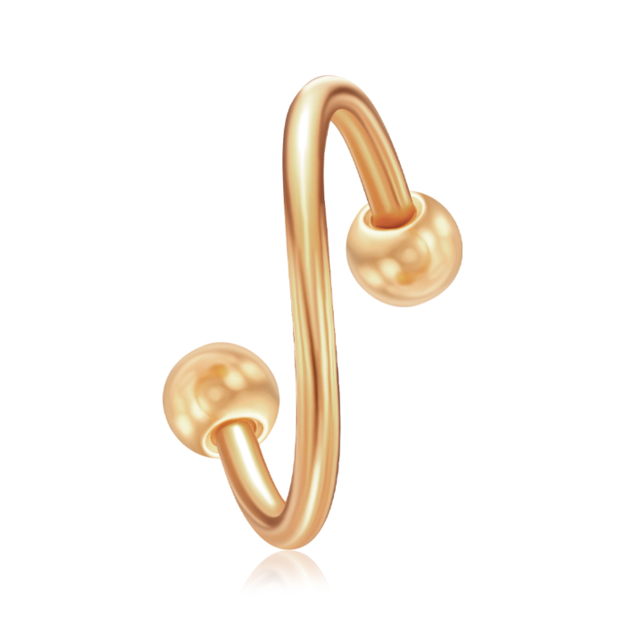 Срібна сережка-пірсинг. Артикул TLN-005-GOLD-PI/20