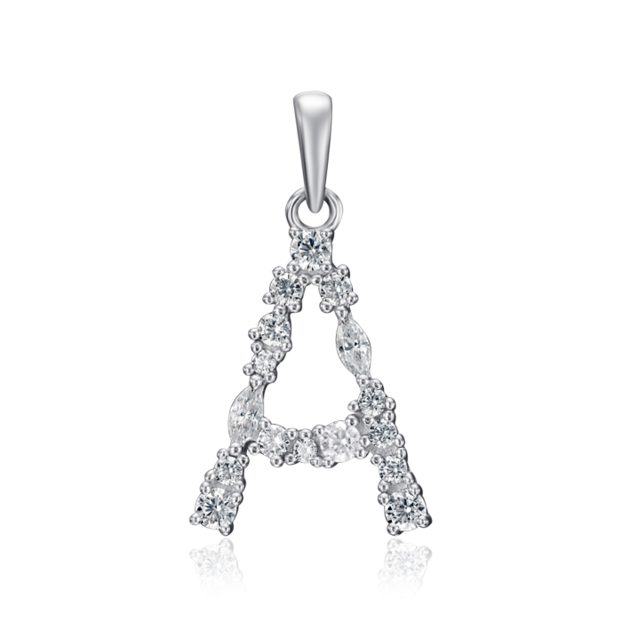 Срібна підвіска з фіанітами. Артикул TP-578-S-P/12/1