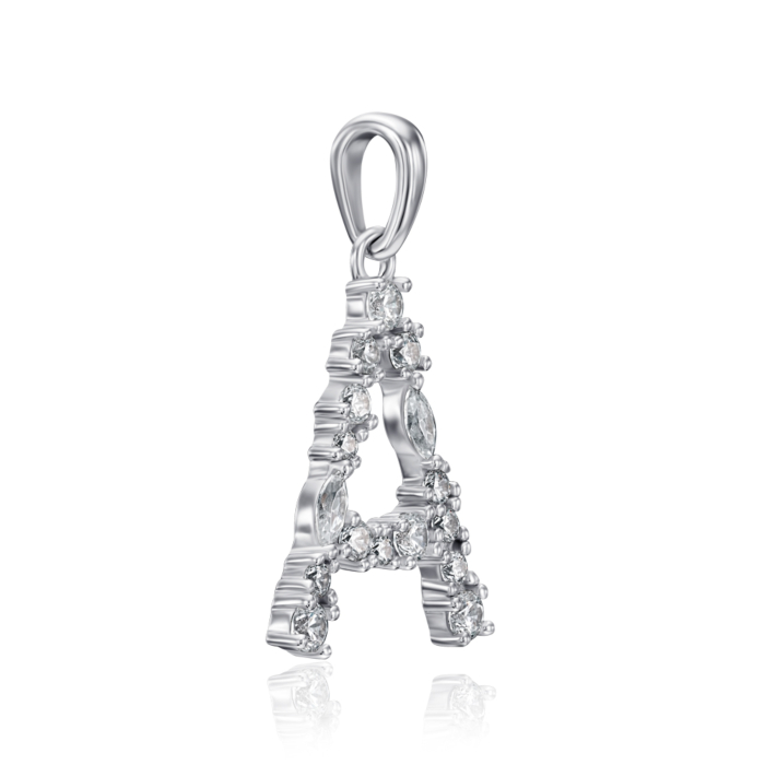 Срібна підвіска з фіанітами. Артикул TP-578-S-P/12/1