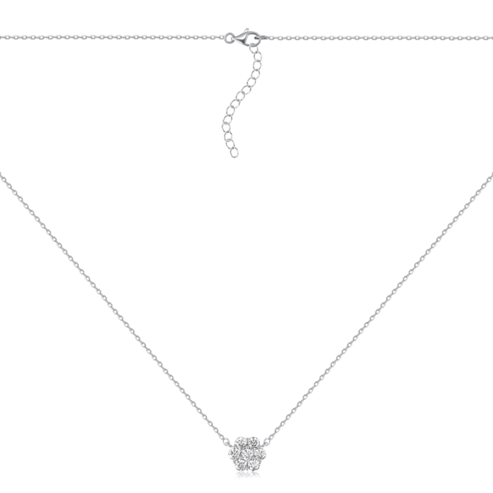 Серебряное колье с фианитами. Артикул TP-838-S-K/12/1