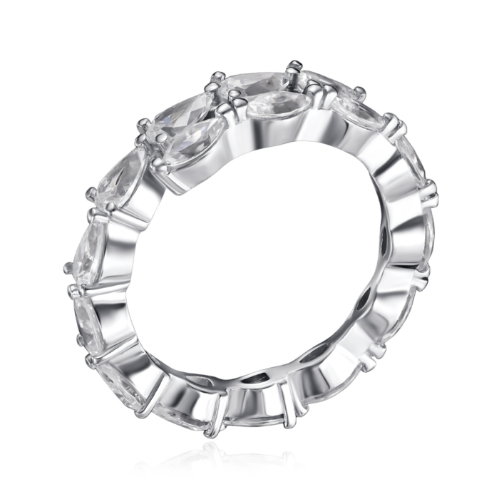 Серебряное кольцо с фианитами. Артикул TR-1063-7-S-R/12/1