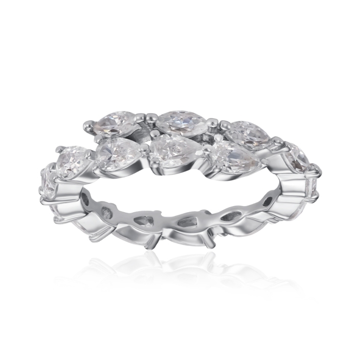 Серебряное кольцо с фианитами. Артикул TR-1063-7-S-R/12/1