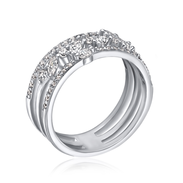 Срібна каблучка з фіанітами. Артикул TR-1522-7-S-R/12/1