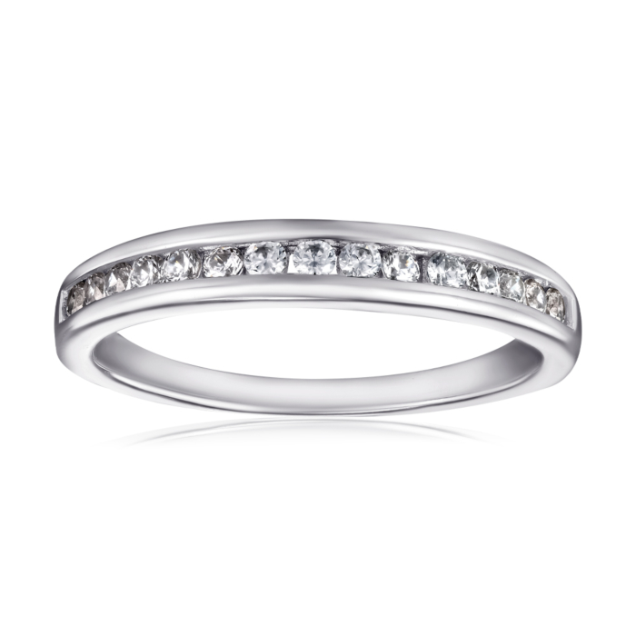 Срібна каблучка з фіанітами. Артикул TR-584-7-S-1-R/12/1