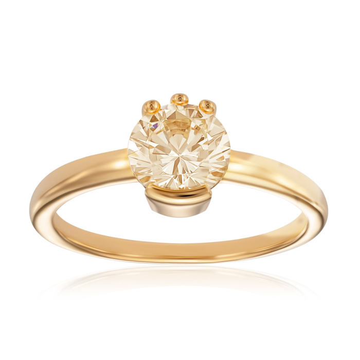 Серебряное кольцо с фианитами. Артикул TR-721-7-Y-S-R/20/1878