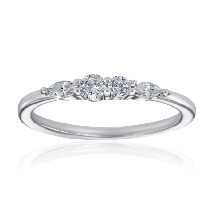 Срібна каблучка з фіанітами. Артикул TR-731-7-W-S-R/12/1