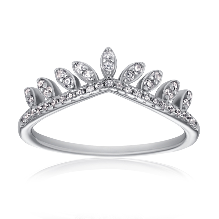 Серебряное кольцо с фианитами. Артикул TR-744-7-W-S-R/12/1