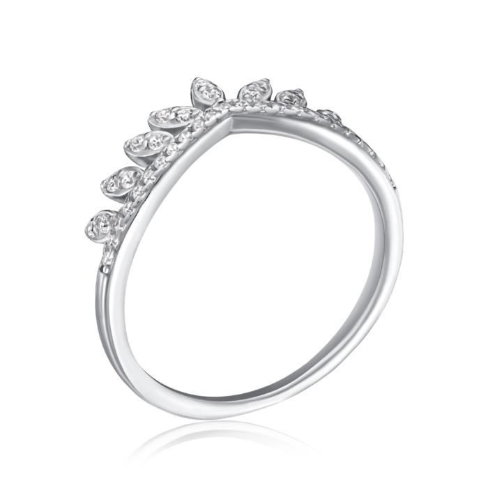 Серебряное кольцо с фианитами. Артикул TR-744-7-W-S-R/12/1