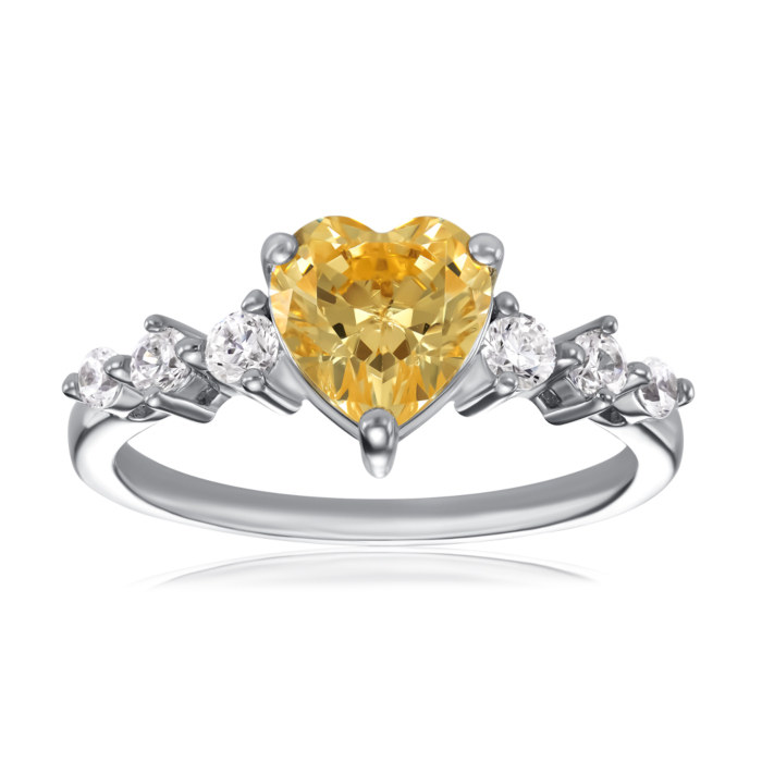 Серебряное кольцо с фианитами. Артикул TR-750-7-Y-S-R/12/2954