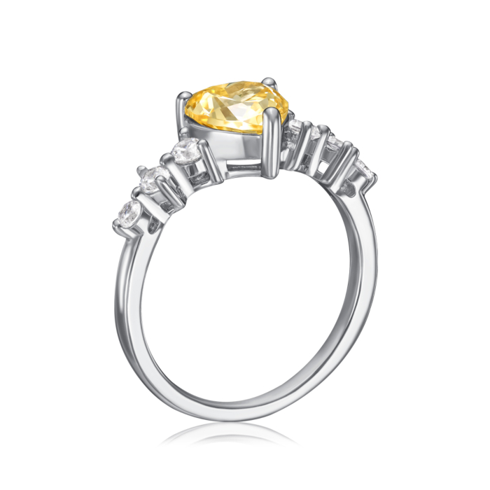 Серебряное кольцо с фианитами. Артикул TR-750-7-Y-S-R/12/2954