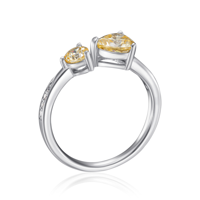 Срібна каблучка з фіанітами. Артикул TR-754-7-Y-S-R/12/2954