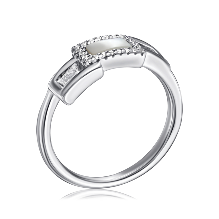 Срібна каблучка з перламутром. Артикул TR-783-7-W-S-R/12/1090