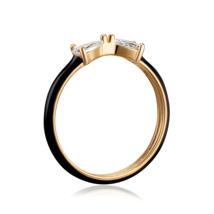 Срібна каблучка з емаллю та фіанітами. Артикул TR03281-R/20/627