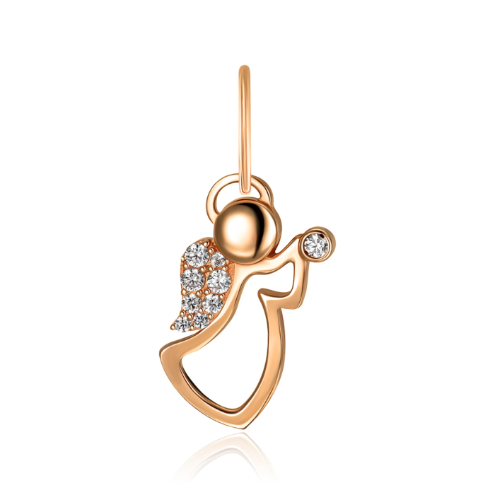 Золотая подвеска Ангел с фианитами 3104203101