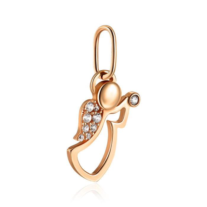 Золотая подвеска Ангел с фианитами 3104203101