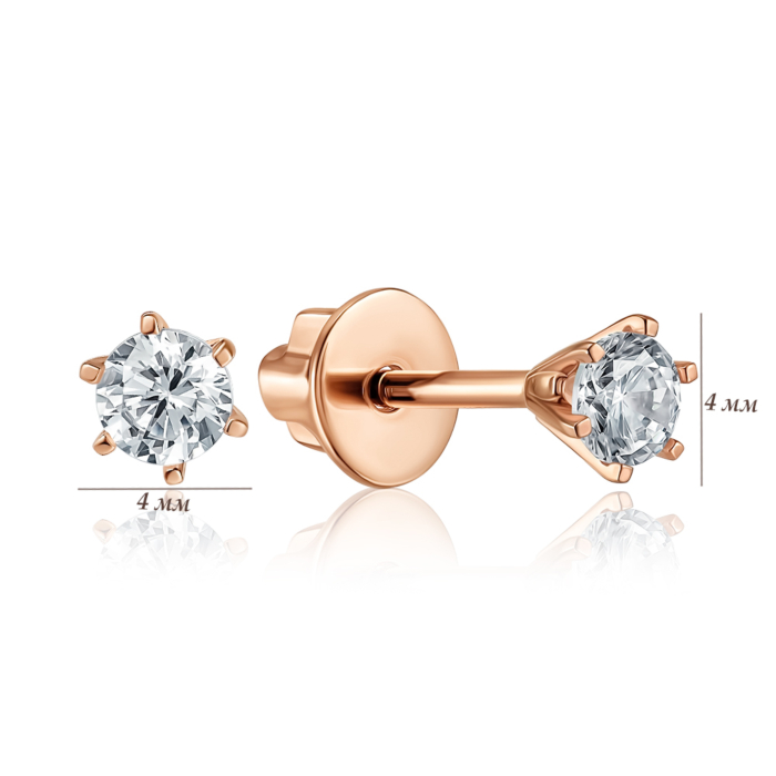 Золоті сережки з фіанітом. Артикул S213771-E/01/1