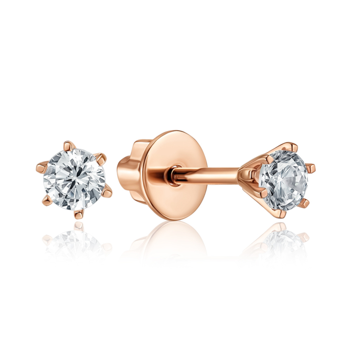 Золоті сережки з фіанітом. Артикул S213771-E/01/1