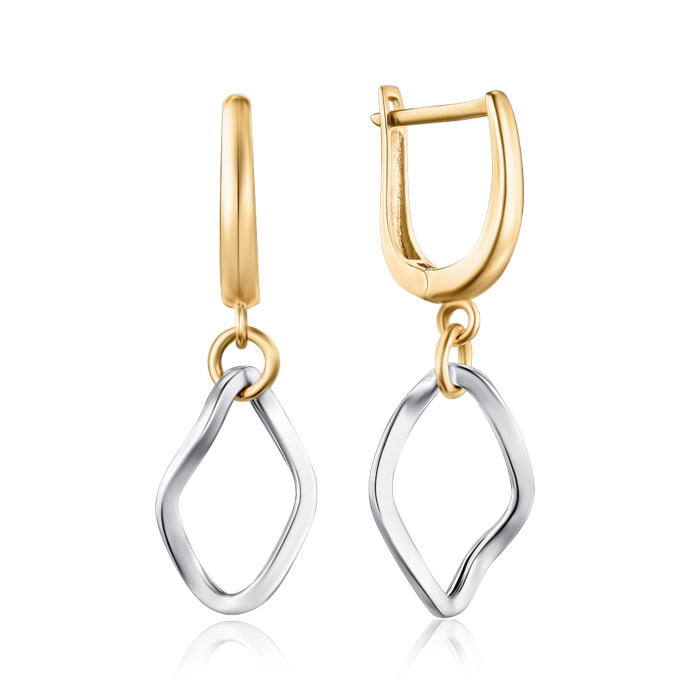 Сережки з комбінованого золота без вставки P-K-5339-1-E/21