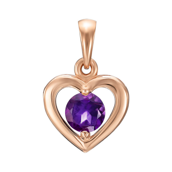 Золота підвіска з аметистом. Артикул 550061/01/0/5789
