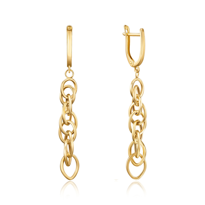 Сережки з жовтого золота без вставки 02492/03/0