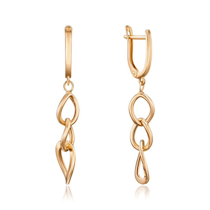 Сережки-підвіски з червоного золота  02494/01/0