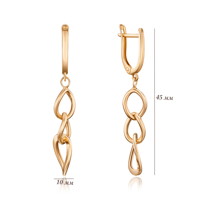 Сережки-підвіски з червоного золота  02494/01/0