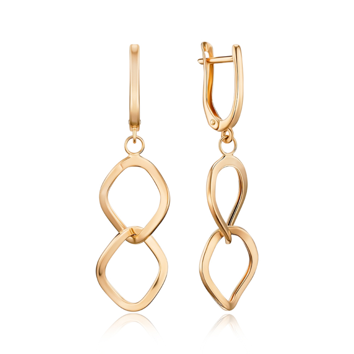 Золотые серьги без вставки 02491/01/0