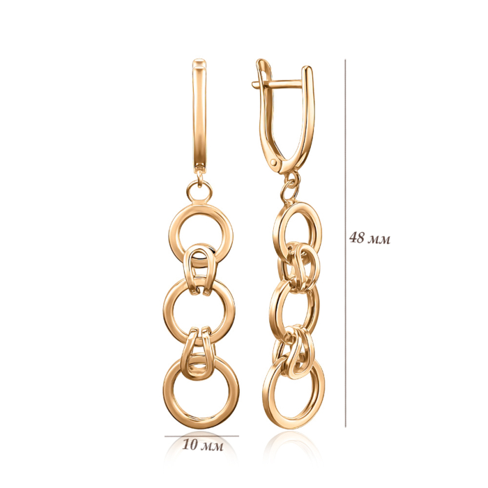 Серьги из красного золота. Артикул 02493/01/0