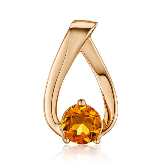 Золотая подвеска с цитрином 550146/01/0/16033